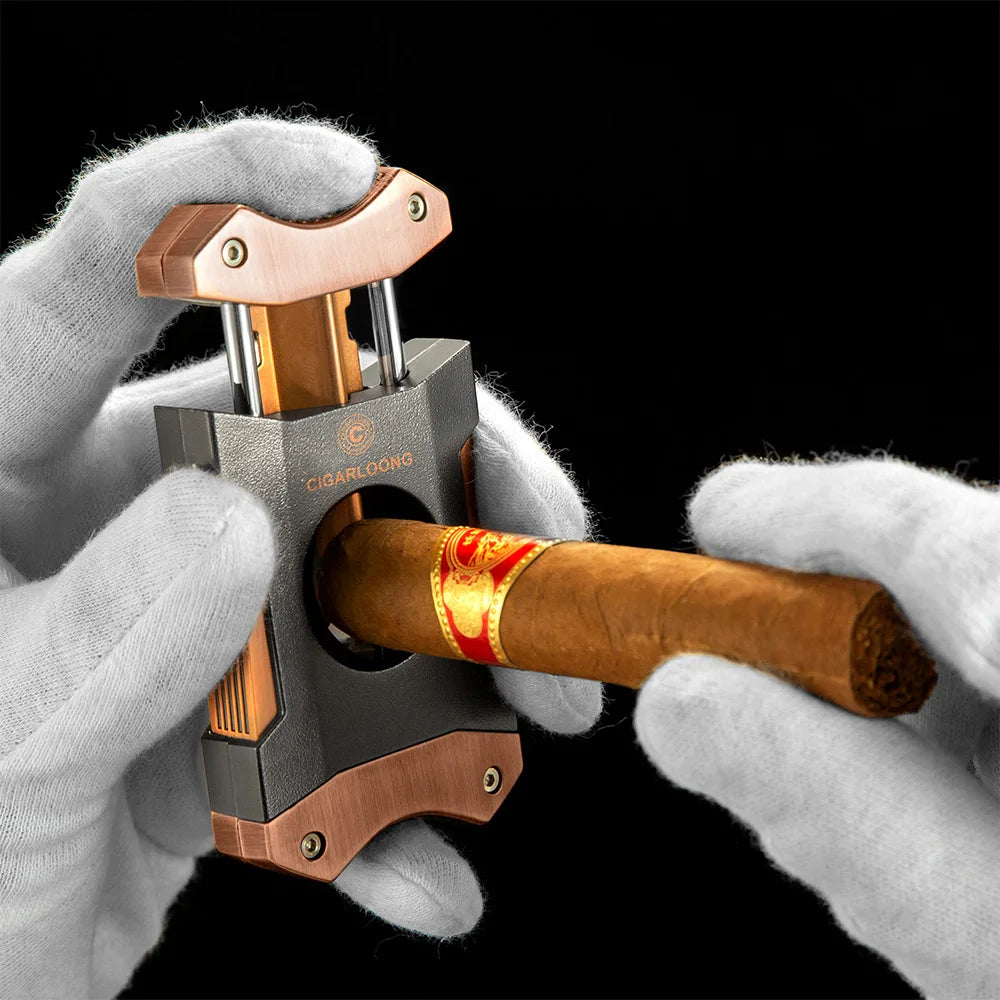 Luxury 4-Piece Cigar Accessory Set – Lighter, Cutter, Scissors & Ashtray