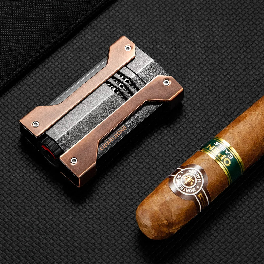 Luxury 4-Piece Cigar Accessory Set – Lighter, Cutter, Scissors & Ashtray