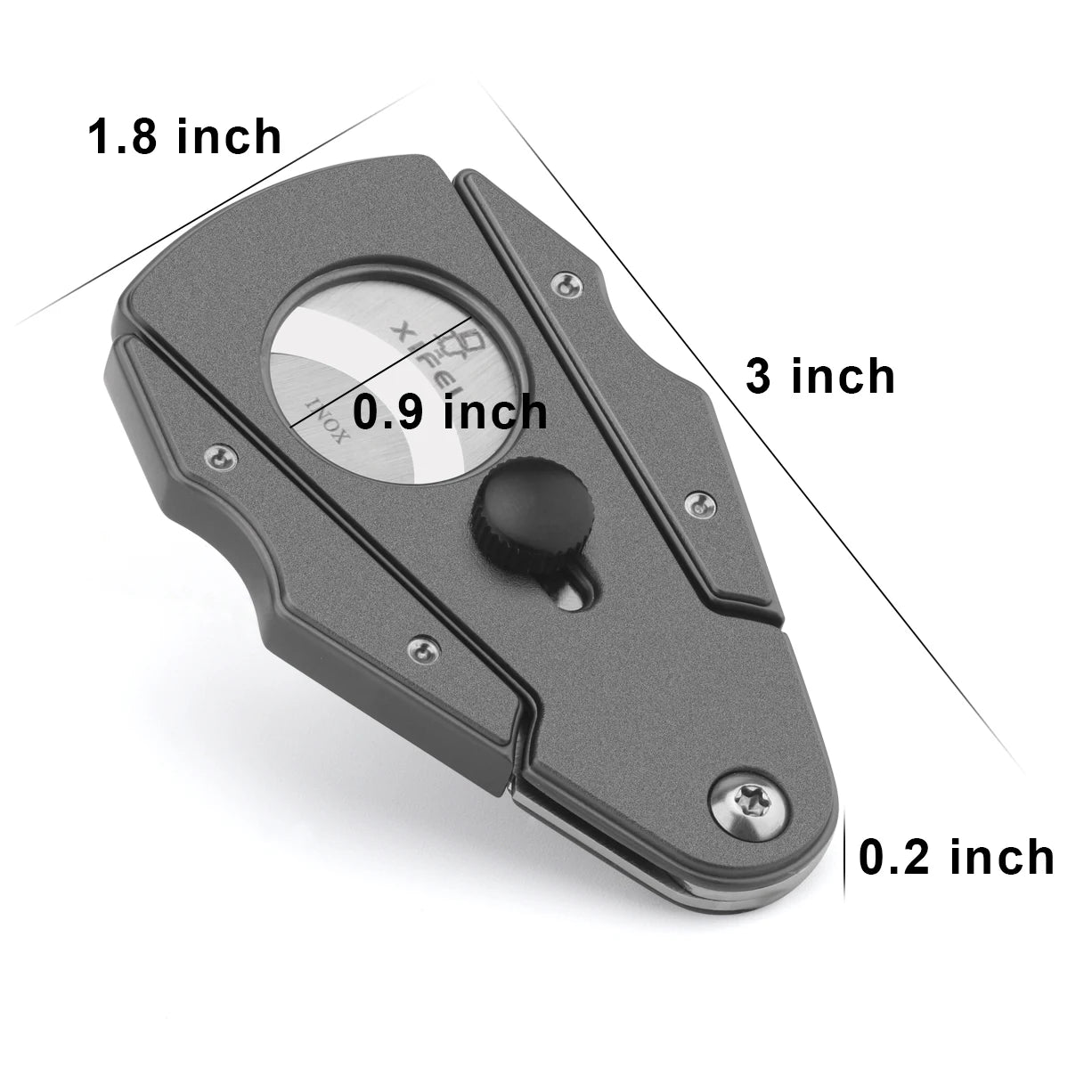 Tactical Pocket Cigar Cutter with Safety Lock & Dual Blades