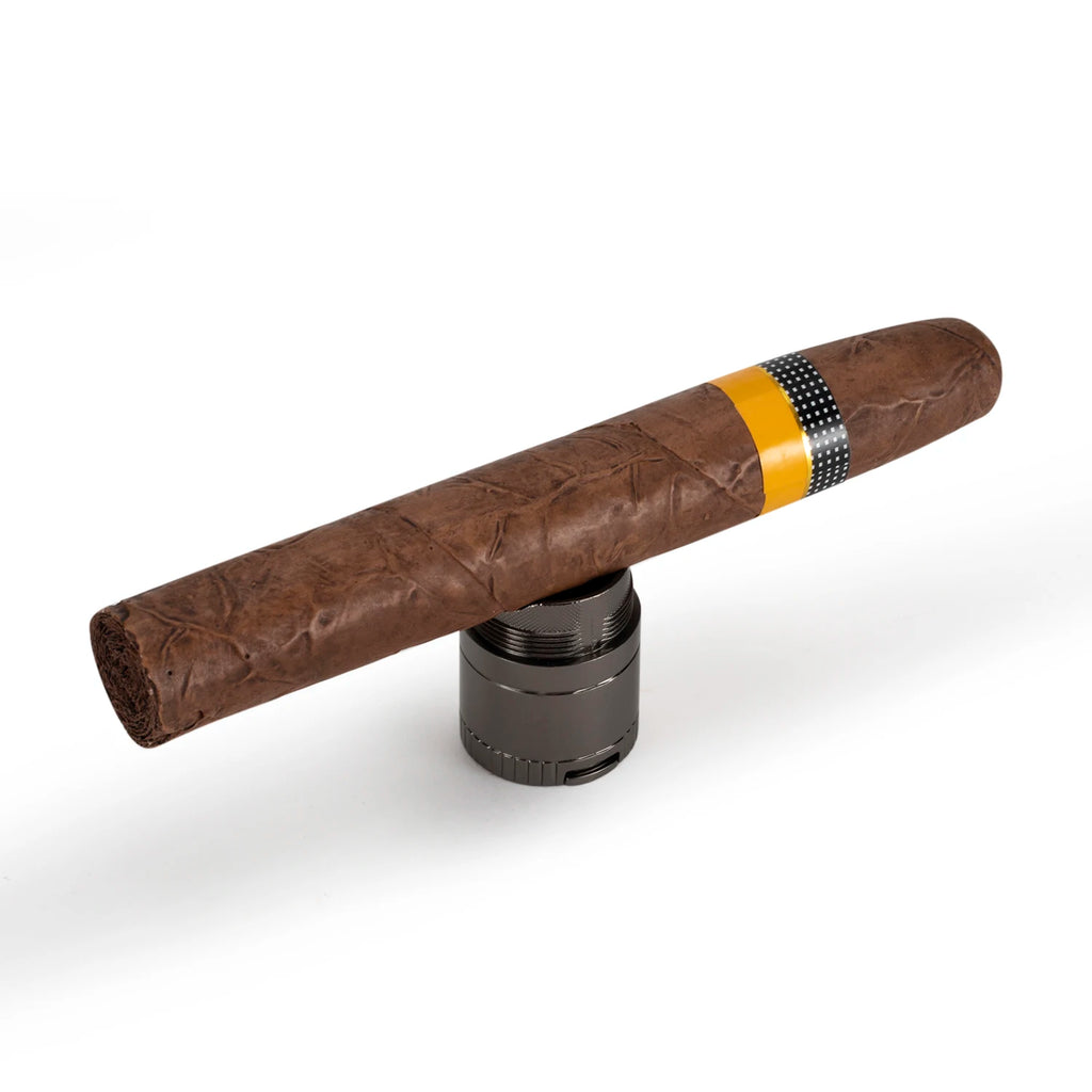 Cigar on a stand with a white background