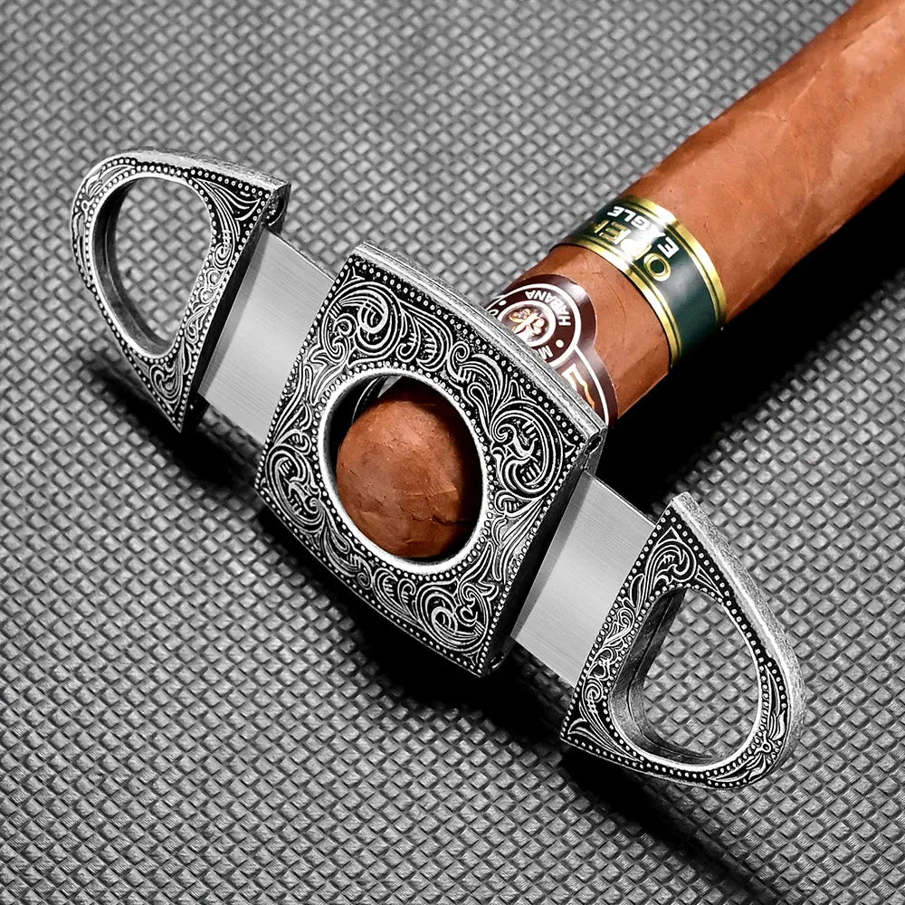 Coffret cadeau d'accessoires de luxe pour cigares – Briquet, coupe-cigares et cendrier