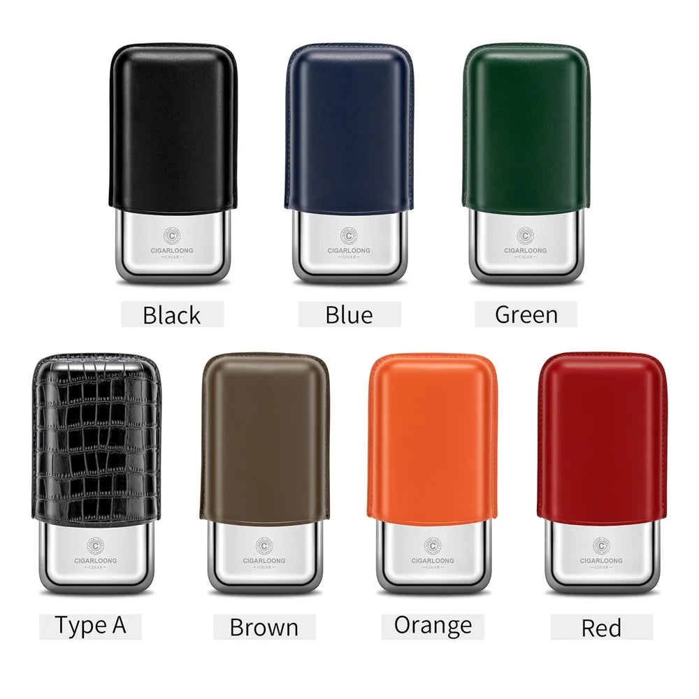 Leather & Steel 3-Cigar Travel Case - Crush-Proof Protection