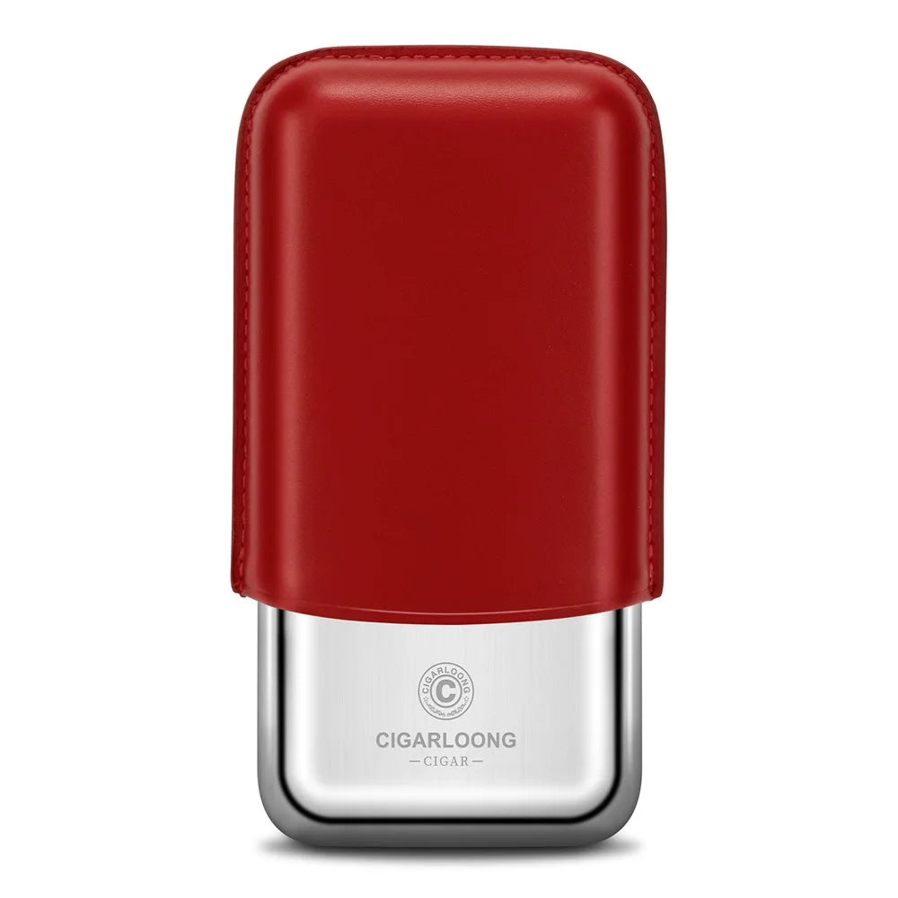 Leather & Steel 3-Cigar Travel Case - Crush-Proof Protection