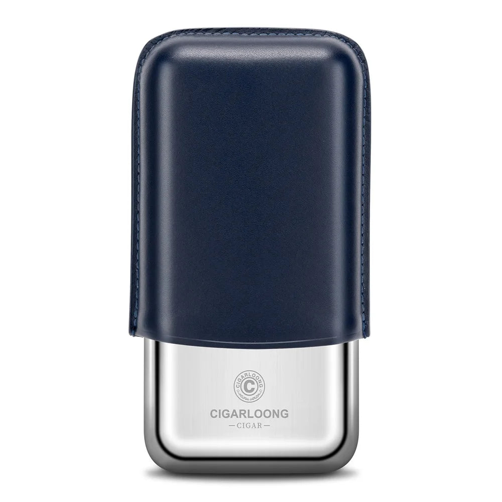 Leather & Steel 3-Cigar Travel Case - Crush-Proof Protection