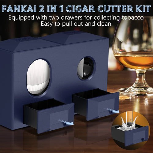 2-in-1 Desktop Cigar Cutter – V-Cut & Guillotine Precision Tool