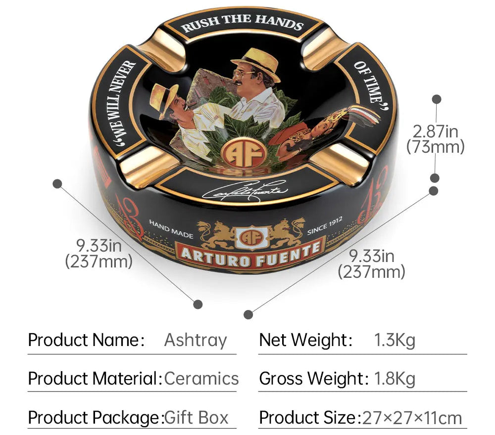 Oversized Arturo Fuente Ceramic Cigar Ashtray – Vintage Design