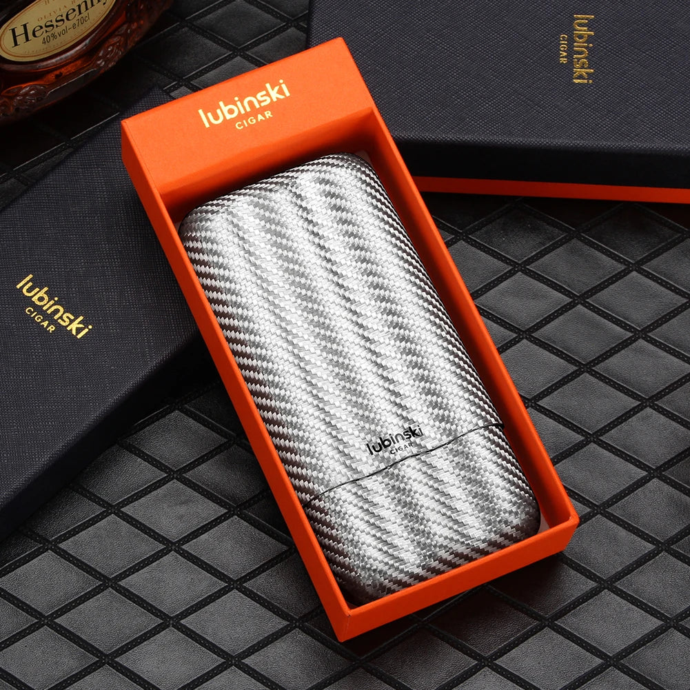 Estuche de viaje de fibra de carbono para 2 o 3 puros