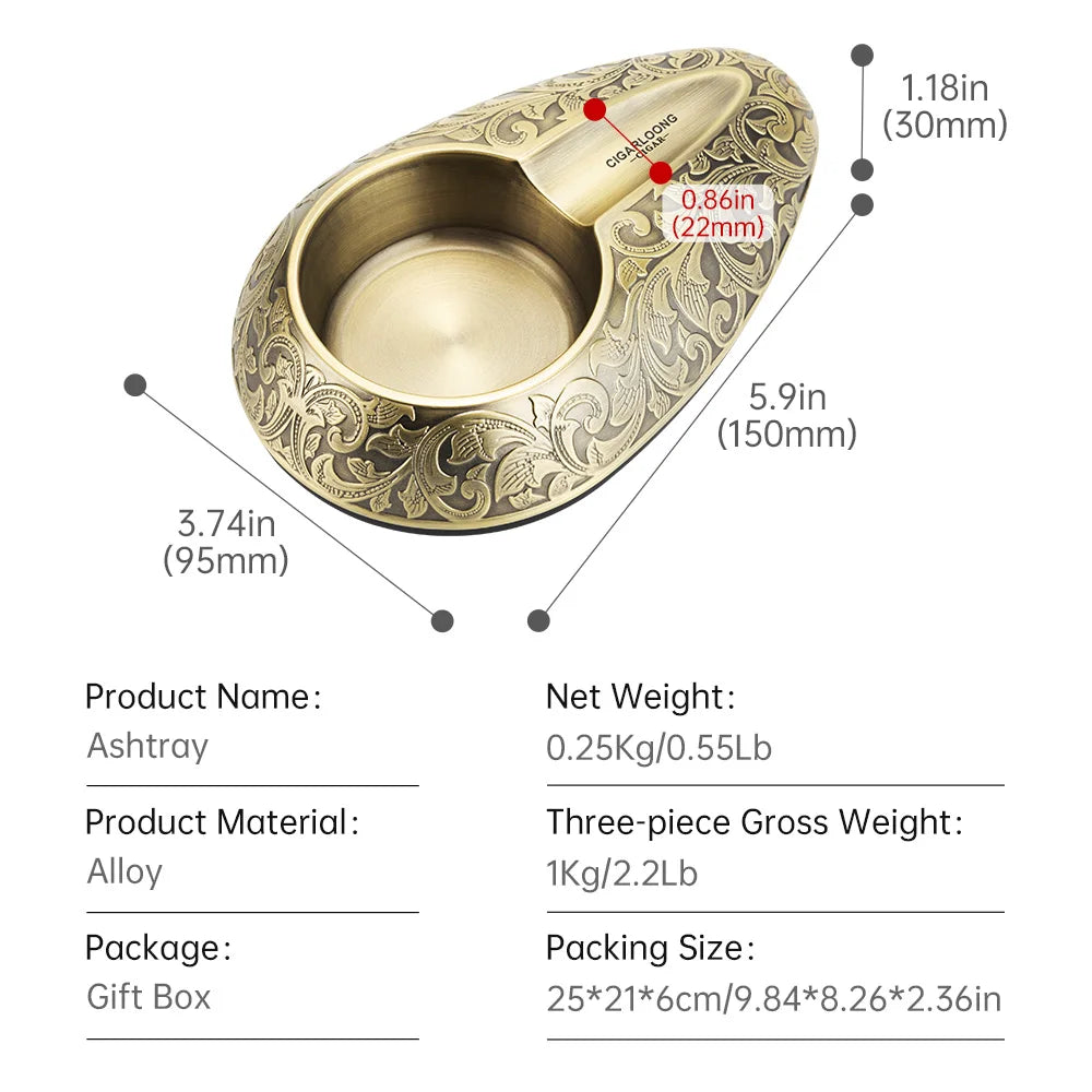 Luxury 3-Piece Cigar Accessory Gift Set – Lighter, Cutter & Ashtray