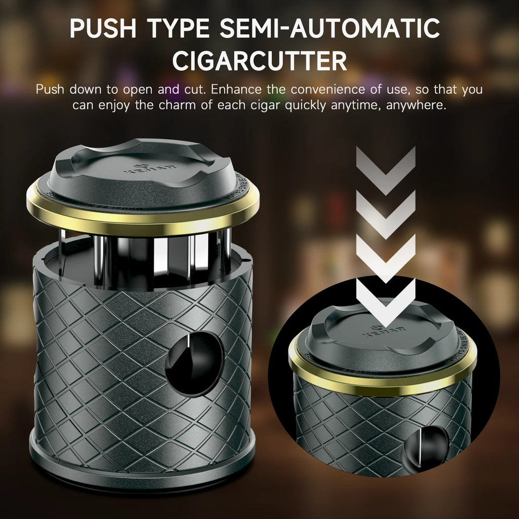 4-in-1 Desktop Cigar Cutter – Guillotine & V-Cut Luxury Tool