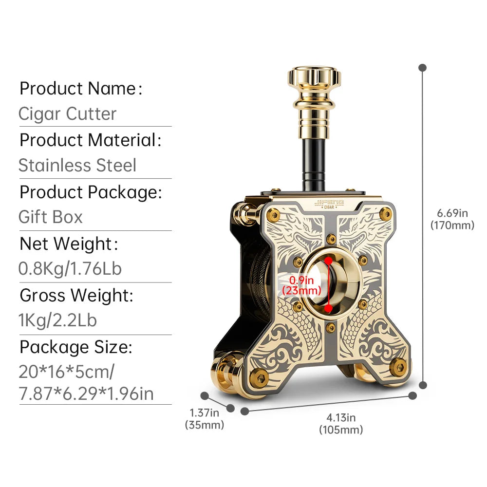 Dragon Totem Desktop Cigar Cutter – Luxury Stainless Steel Tool