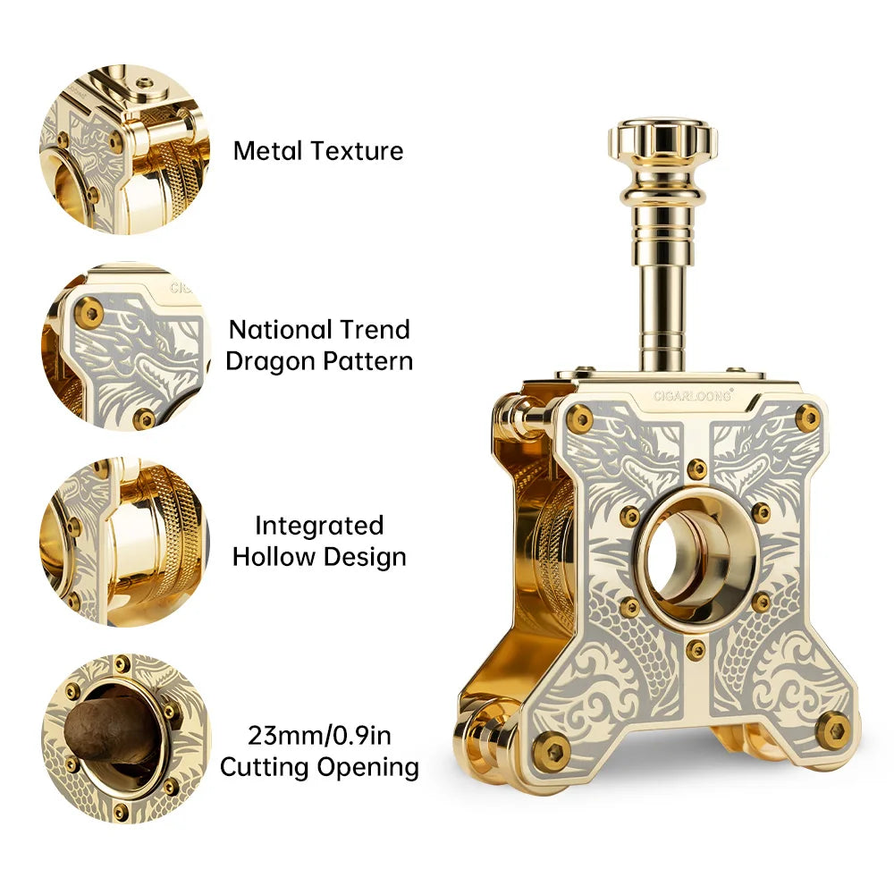 Dragon Totem Desktop Cigar Cutter – Luxury Stainless Steel Tool