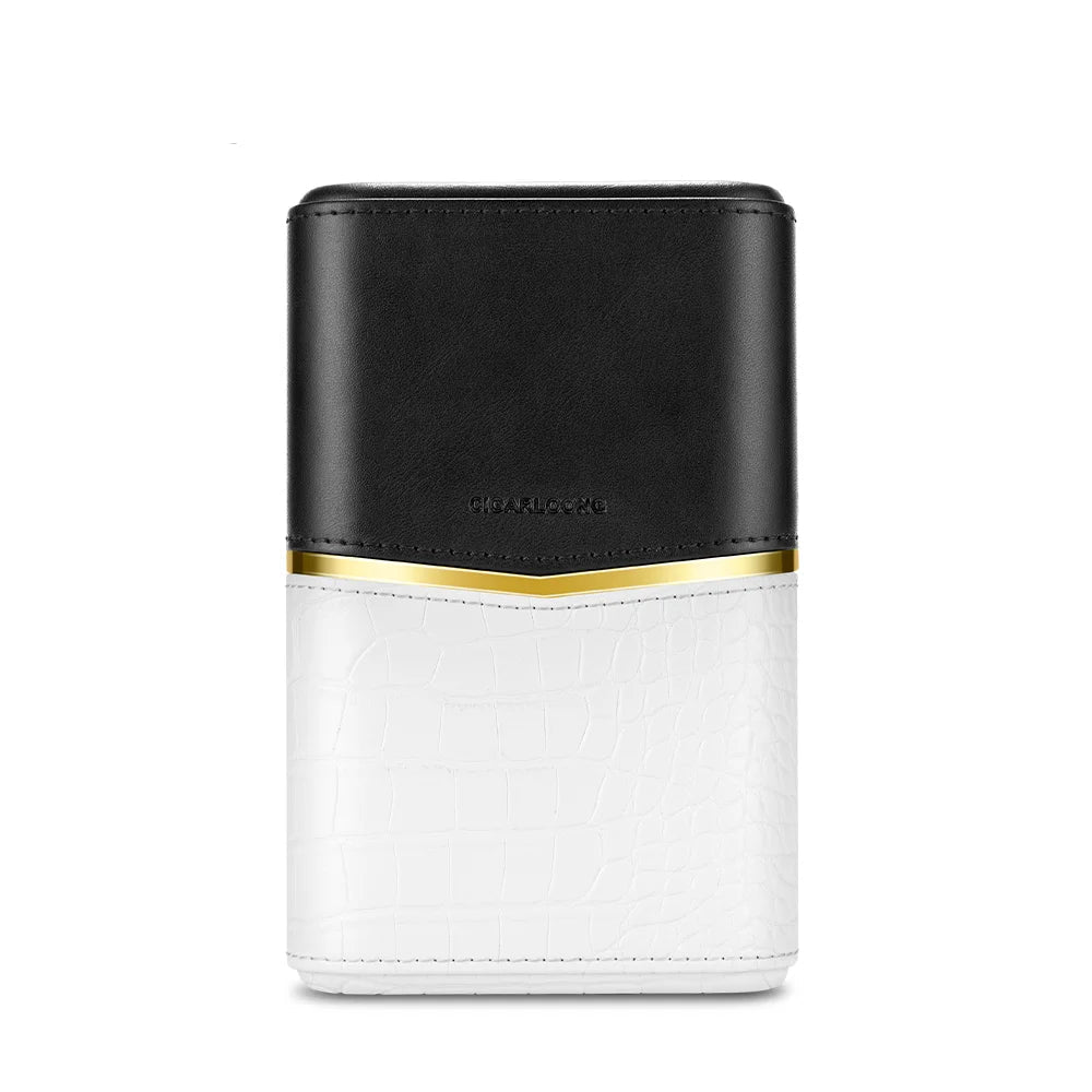 Luxury Cedar-Lined 3-Cigar Travel Case in Exotic Leather