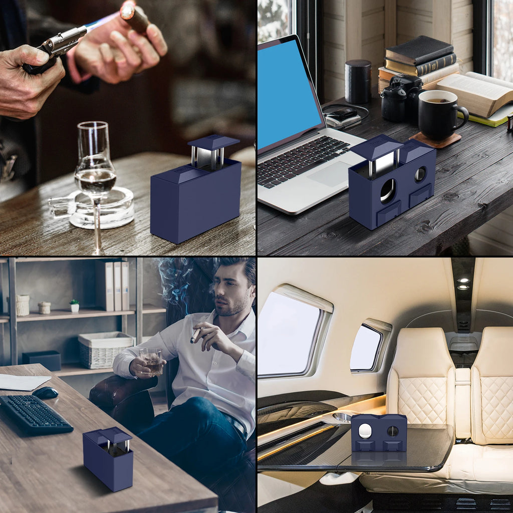 Dual-Blade Desktop Cigar Cutter with V-Cut & Guillotine