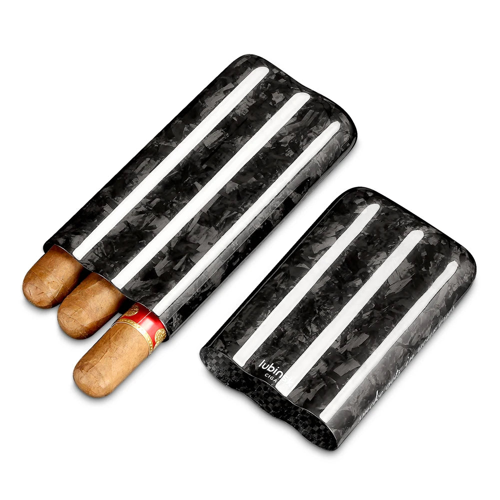 Estuche de viaje de fibra de carbono para 2 o 3 puros