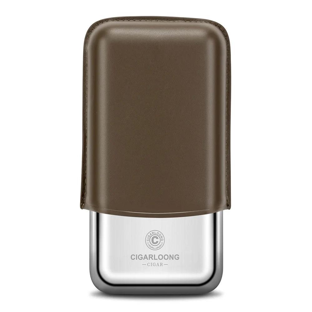 Leather & Steel 3-Cigar Travel Case - Crush-Proof Protection