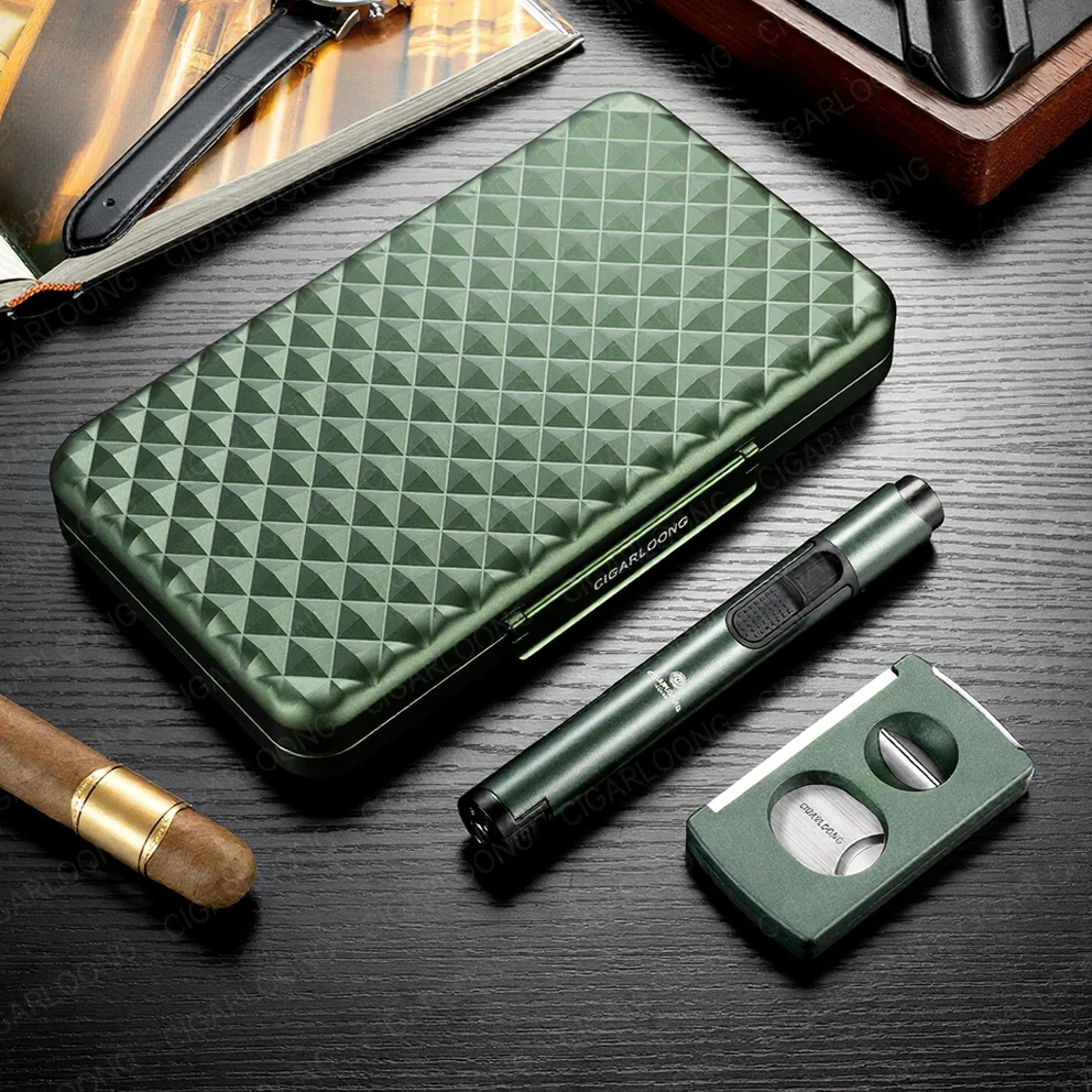 All-in-One Luxury Cigar Accessories Travel Set with Torch & Cutter