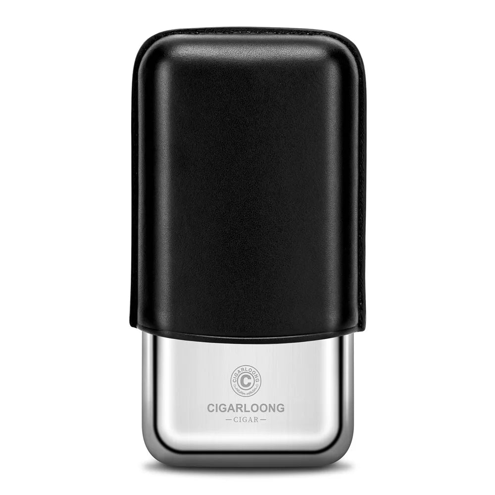 Leather & Steel 3-Cigar Travel Case - Crush-Proof Protection