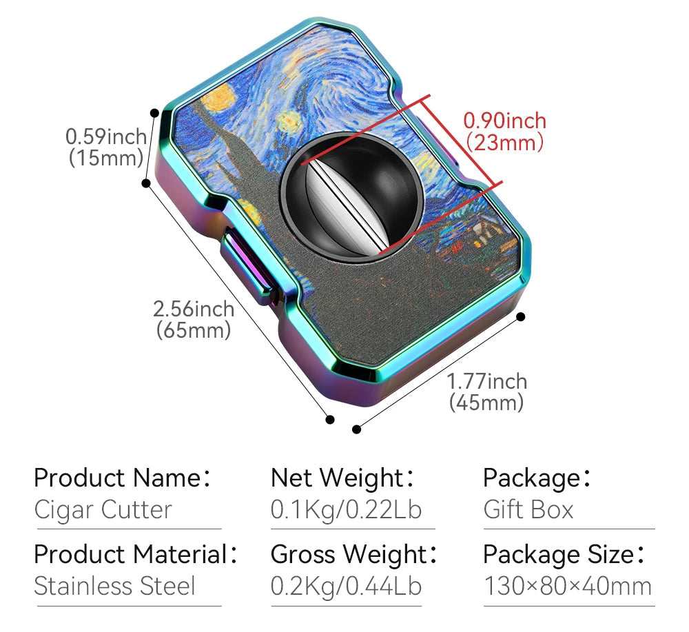 Precision V-Cut Cigar Cutter – Stainless Steel Portable Design